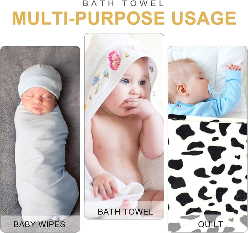 منشفة حمام للأطفال مع قلنسوة، رداء فائق الامتصاص لحديثي الولادة، للأولاد والبنات، باللون الأبيض - Image 5